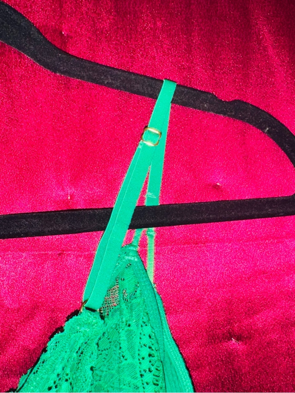 👑 like new aerie Green Ribbed Lace Trim Camisole size small - Picture 6 of 7